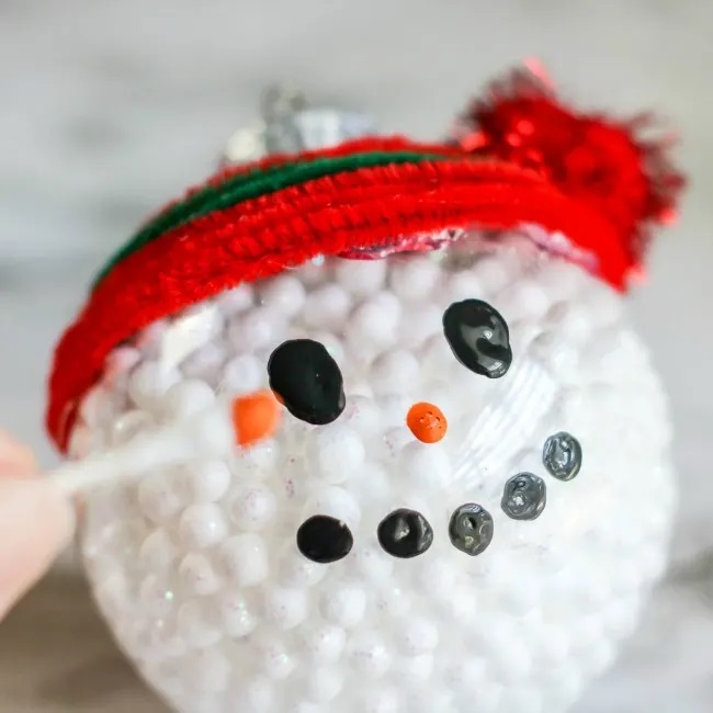 Clear Filled Snowman Ornament